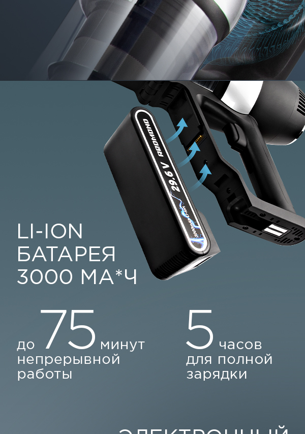 Пылесос вертикальный беспроводной REDMOND RV-UR375: купить в Москве ...