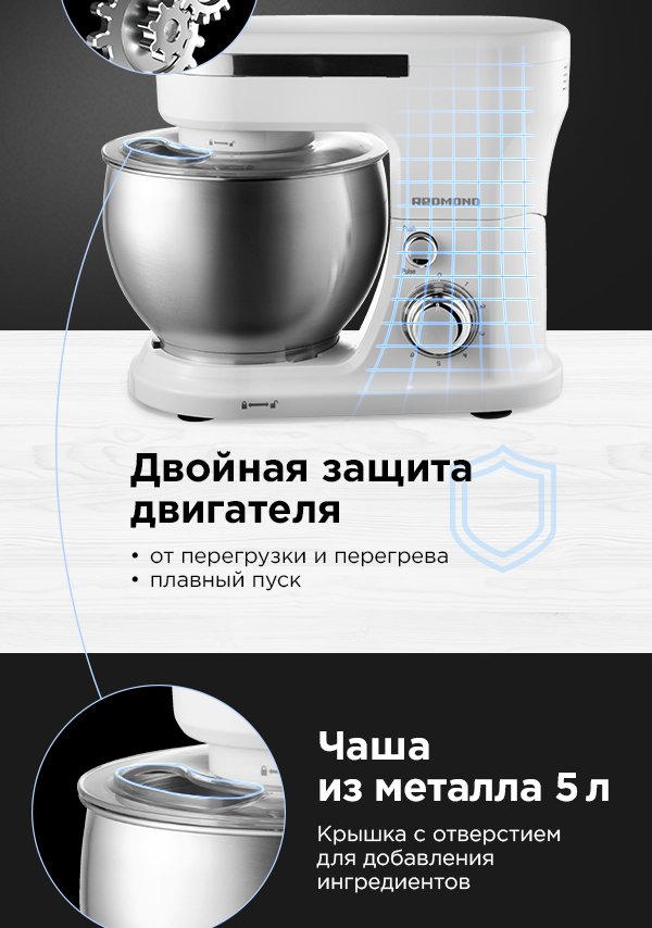 Планетарный миксер REDMOND RFM-5371: купить в Москве, СПб, России ...