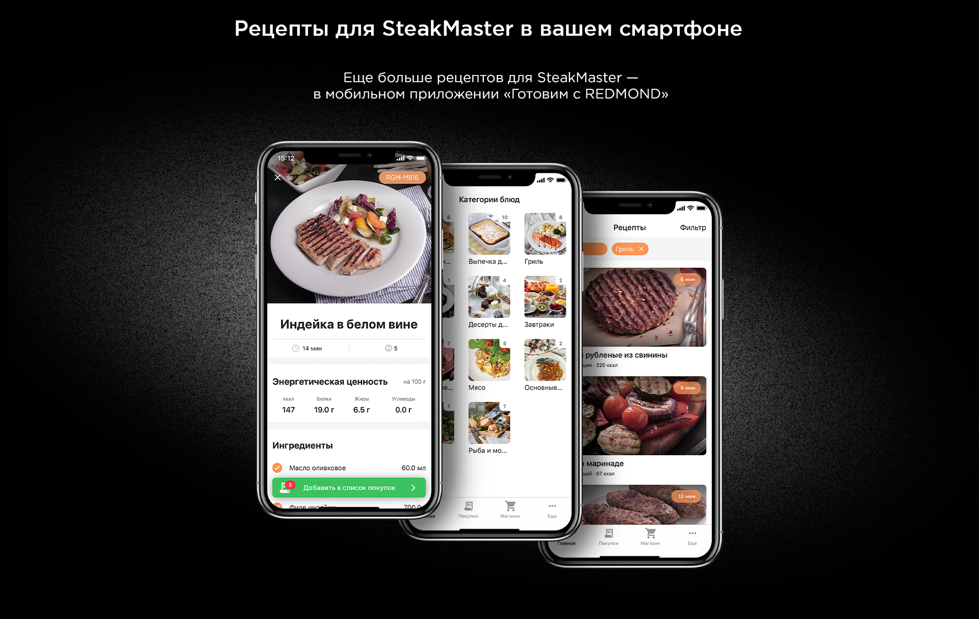 Гриль-духовка SteakMaster REDMOND RGM-M816P: купить в Москве, СПб ...