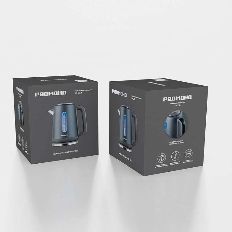 Электрический чайник РЕДМОНД KM238 (серо-голубой) - фото 8 - купить в интернет-магазине Редмонд