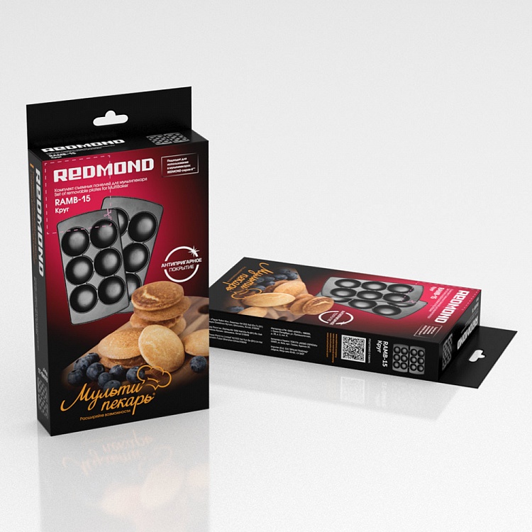 Панель "Круг" для мультипекаря REDMOND (форма для выпечки кексов и печенья) RAMB-15 - фото 4 - купить в интернет-магазине Редмонд
