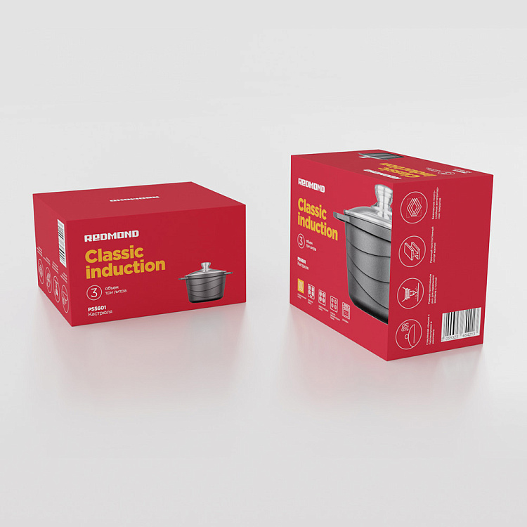 Кастрюля индукционная с крышкой REDMOND Black & Stone 3 л PS5601 - фото 9 - купить в интернет-магазине Редмонд