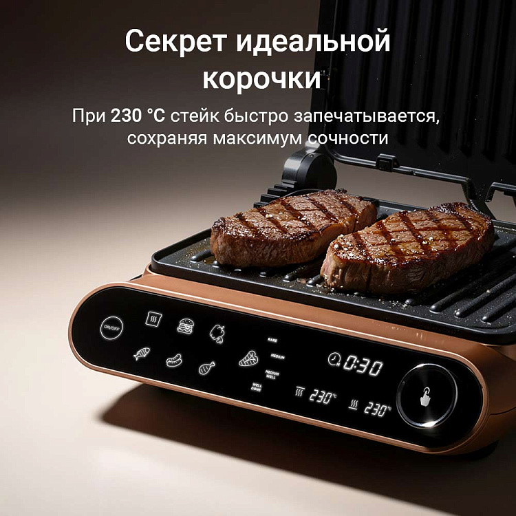 Гриль РЕДМОНД SteakMaster GM303 (бронзовый) - фото 7 - купить в интернет-магазине Редмонд