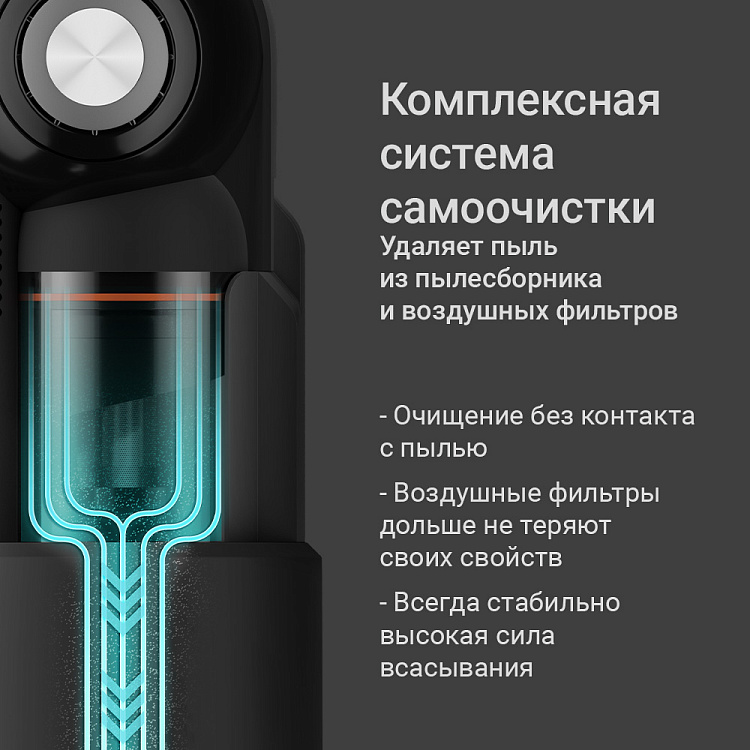 Пылесос вертикальный беспроводной РЕДМОНД VH1315 (серый) - фото 4 - купить в интернет-магазине Редмонд