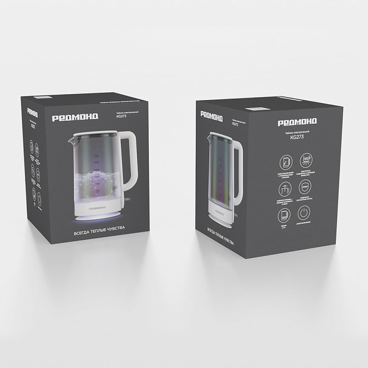 Электрический чайник РЕДМОНД KG273 (белый) - фото 3 - купить в интернет-магазине Редмонд