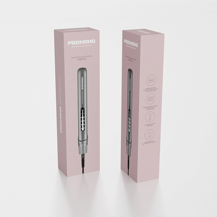 Выпрямитель для волос РЕДМОНД HS1714 (серый) - фото 11 - купить в интернет-магазине Редмонд