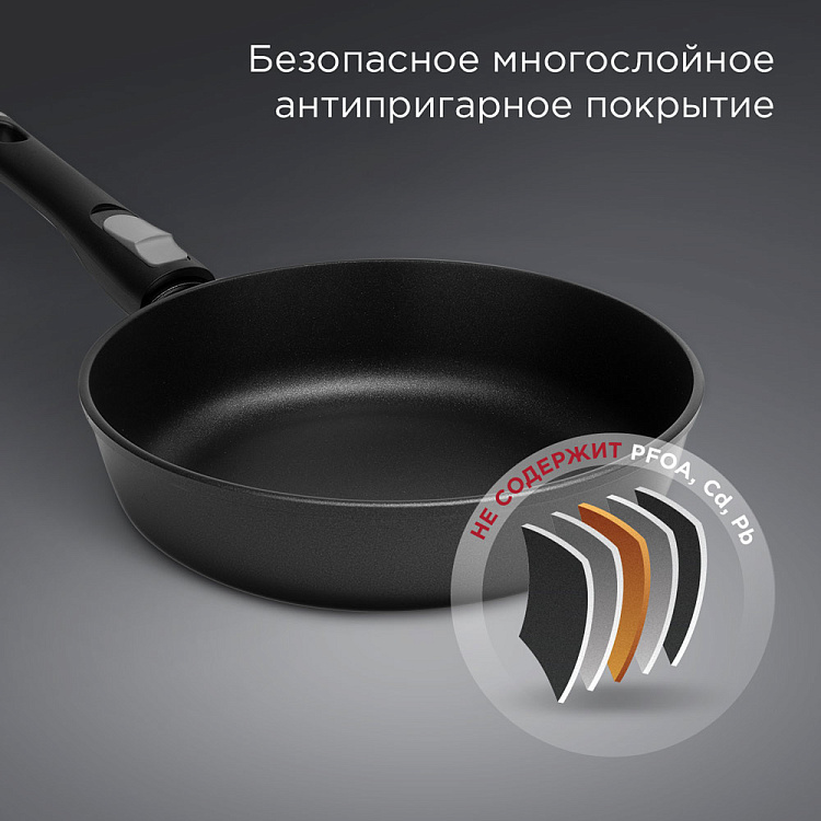 Сковорода REDMOND Black 28 см PF5513 - фото 7 - купить в интернет-магазине Редмонд