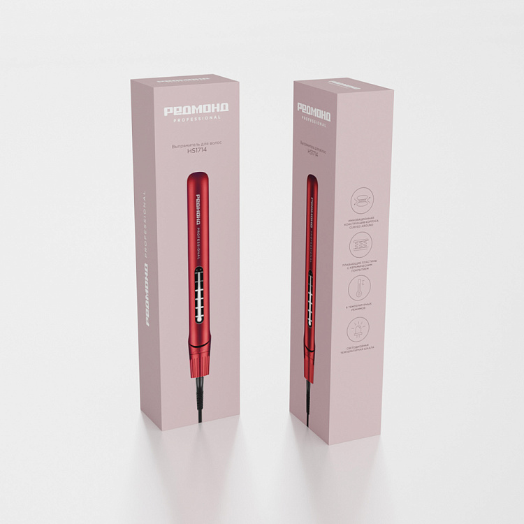 Выпрямитель для волос РЕДМОНД HS1714 (красный) - фото 10 - купить в интернет-магазине Редмонд