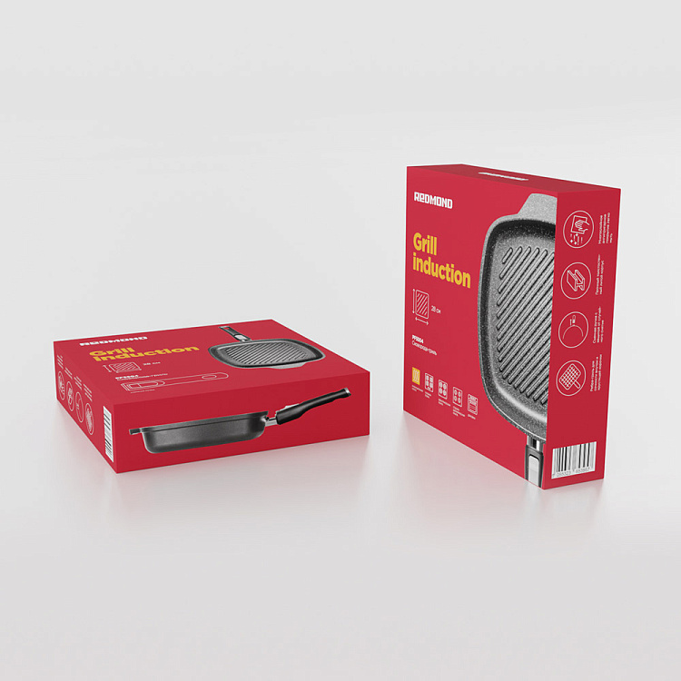 Сковорода-гриль индукционная REDMOND Black & Stone 28 cм PF5504 - фото 8 - купить в интернет-магазине Редмонд