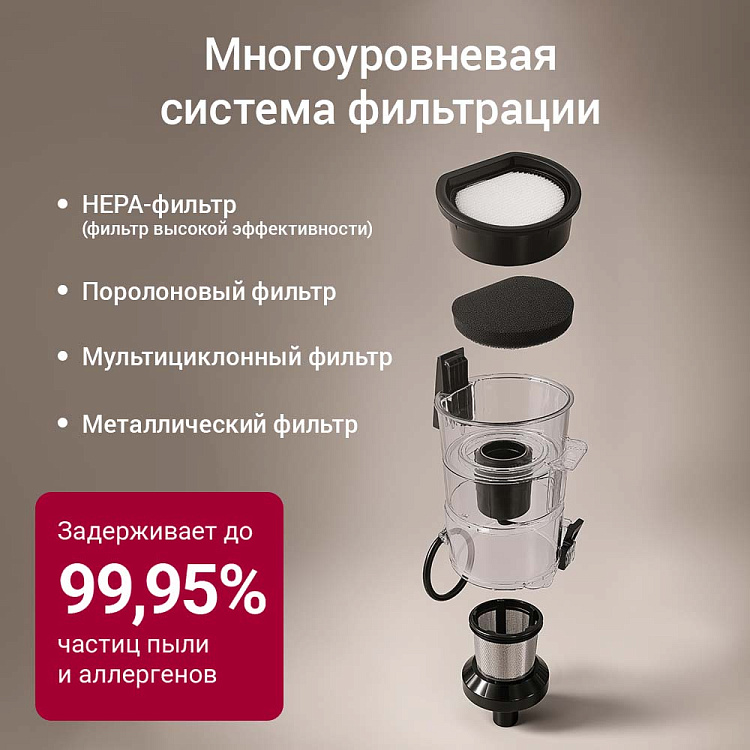 Пылесос вертикальный беспроводной РЕДМОНД VH1337 - фото 10 - купить в интернет-магазине Редмонд