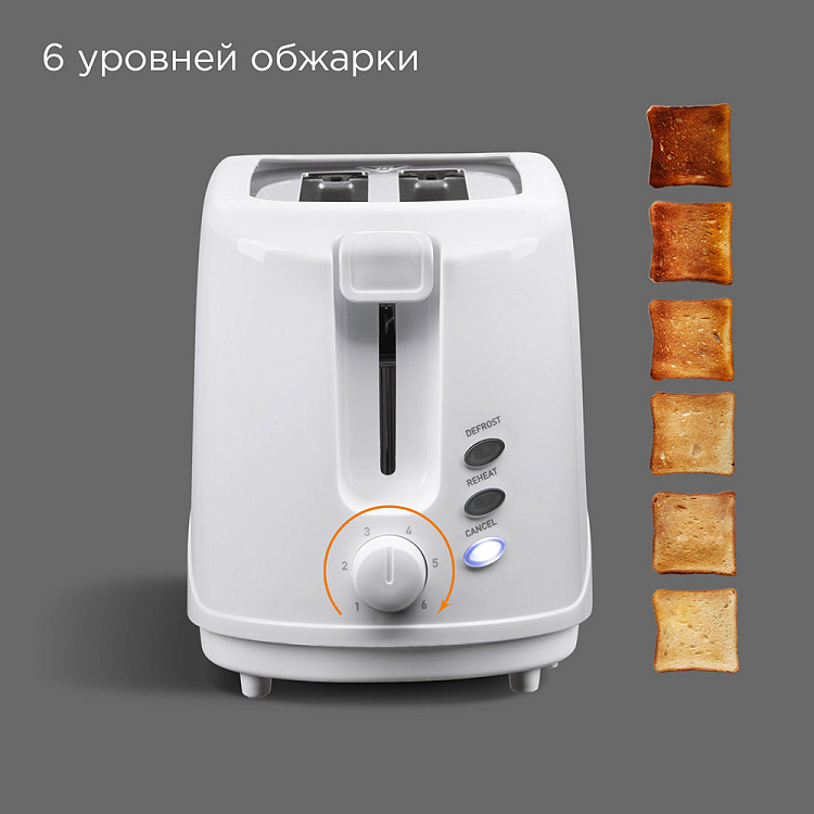 Тостер РЕДМОНД RT-437 (белый) - фото 2 - купить в интернет-магазине Редмонд