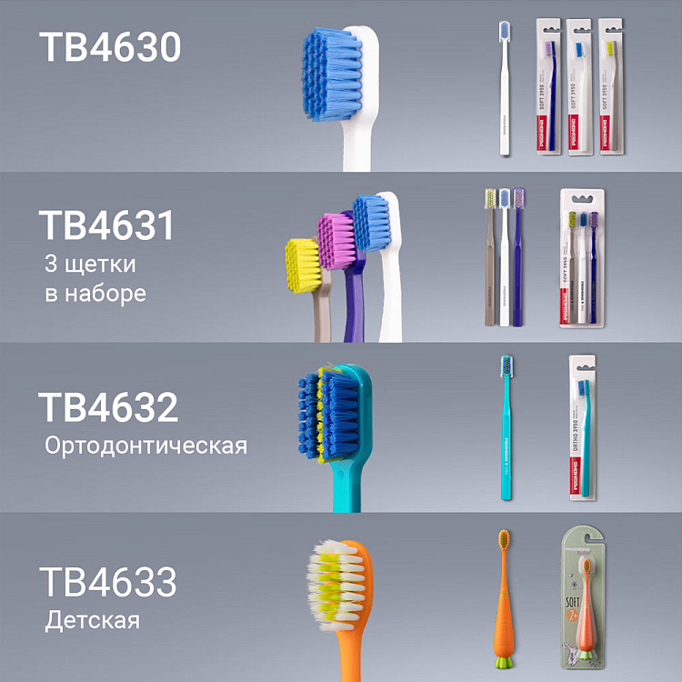 Набор зубных щеток для взрослых РЕДМОНД TB4631, мягкие - фото 7 - купить в интернет-магазине Редмонд