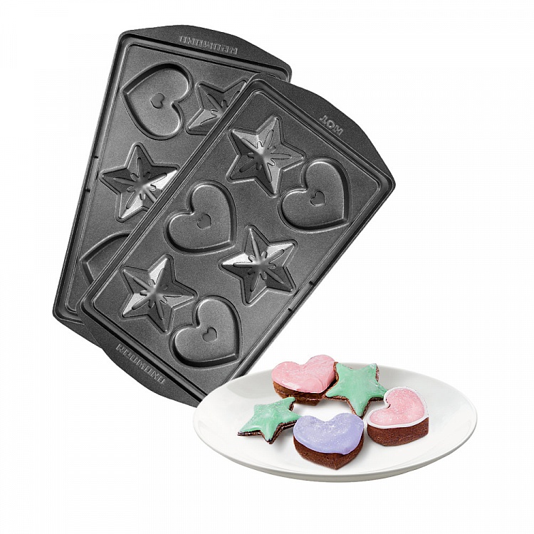Панель "Сердечки и звёздочки" для мультипекаря REDMOND (форма для выпечки фигурного печенья и пряников) RAMB-24 - фото - купить в интернет-магазине Редмонд