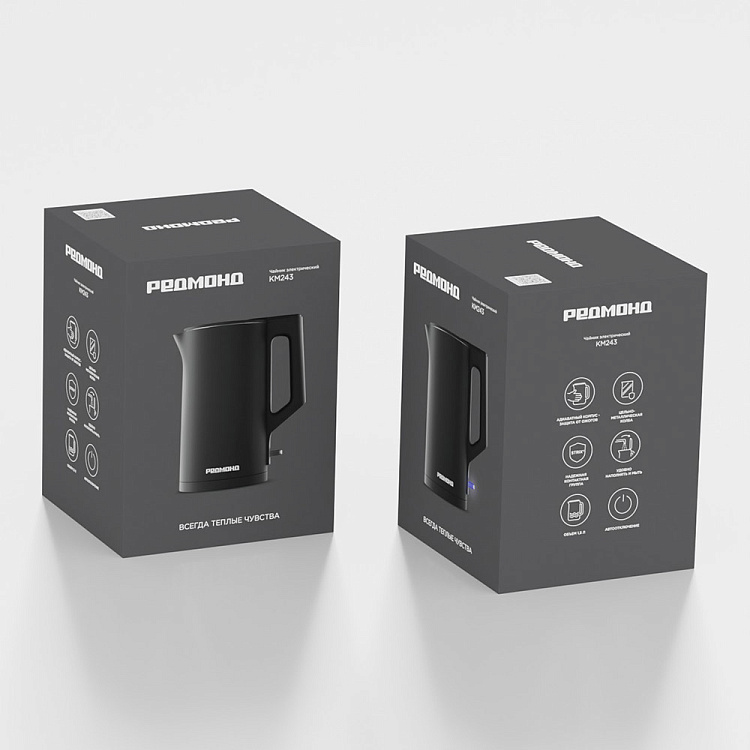 Электрический чайник РЕДМОНД KM243 (черный) - фото 2 - купить в интернет-магазине Редмонд