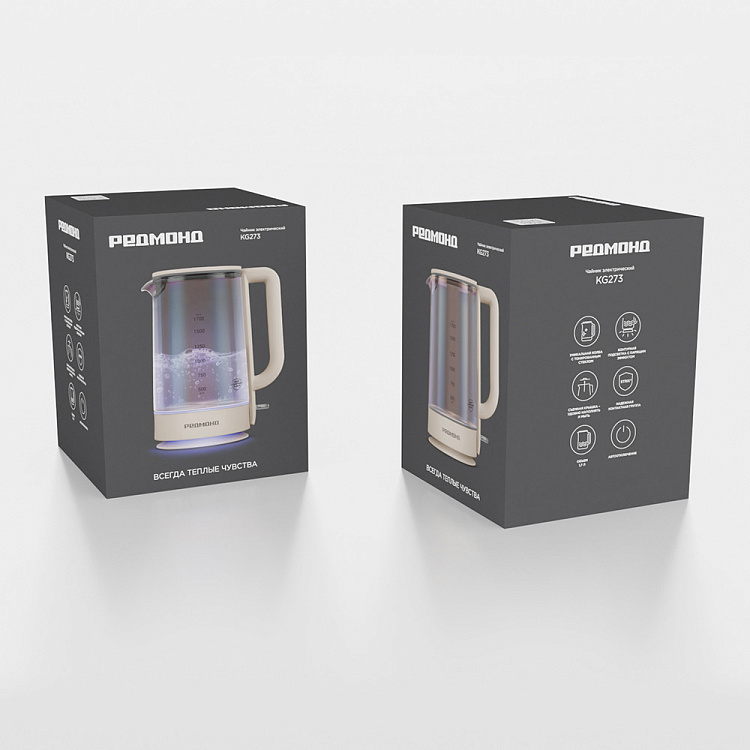 Электрический чайник РЕДМОНД KG273 (бежевый) - фото 3 - купить в интернет-магазине Редмонд