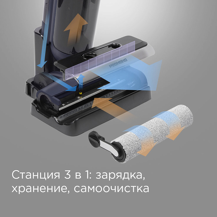 Пылесос моющий беспроводной РЕДМОНД MultiClean VH1312 (синий) - фото 5 - купить в интернет-магазине Редмонд