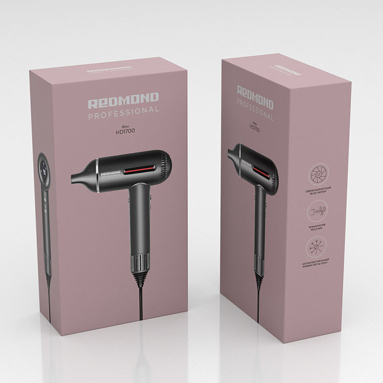 Фен REDMOND HD1700 (серый) - фото 10 - купить в интернет-магазине Редмонд