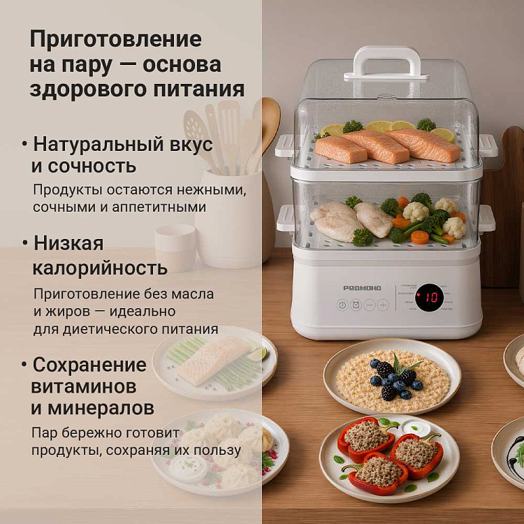 Пароварка РЕДМОНД ST7301 - фото 2 - купить в интернет-магазине Редмонд